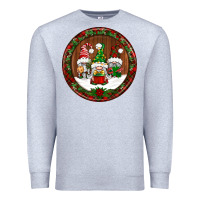 Heather Grey christmas gnomies christmas ornament Premium Sweatshirt - BundleAndBundleShop