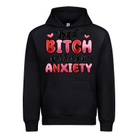 Black bad bitch with bad anxiety Urban Hoodie - MaliasSmallBusiness