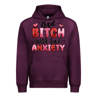Mauve Wine bad bitch with bad anxiety Urban Hoodie - MaliasSmallBusiness