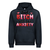 Navy bad bitch with bad anxiety Urban Hoodie - MaliasSmallBusiness