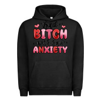 Pigment Black bad bitch with bad anxiety Urban Hoodie - MaliasSmallBusiness