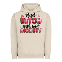 Pigment French Oak bad bitch with bad anxiety Urban Hoodie - MaliasSmallBusiness