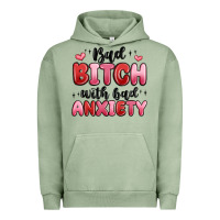 Pigment Oil Green bad bitch with bad anxiety Urban Hoodie - MaliasSmallBusiness