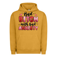 Pigment Peanut Butter bad bitch with bad anxiety Urban Hoodie - MaliasSmallBusiness