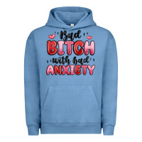 Pigment Pebble Blue bad bitch with bad anxiety Urban Hoodie - MaliasSmallBusiness