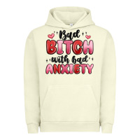 Pigment Pistachio bad bitch with bad anxiety Urban Hoodie - MaliasSmallBusiness