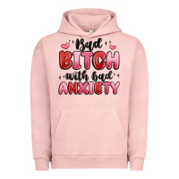 Pigment Salmon bad bitch with bad anxiety Urban Hoodie - MaliasSmallBusiness