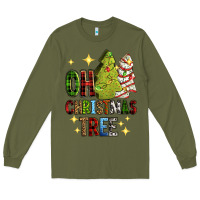 Army Green Oh Christmas tree Christmas cake Long Sleeve Tee - RanaPortraitStore