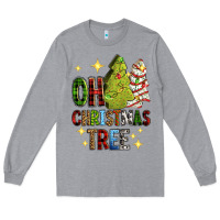 Heather Grey Oh Christmas tree Christmas cake Long Sleeve Tee - RanaPortraitStore