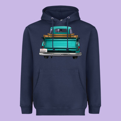 Western Truck Back View Heavyweight Hoodie Designed By Fadigitalartstudio