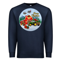 Navy merry christmas small town christmas ornament Premium Sweatshirt - BundleAndBundleShop
