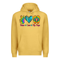 Antique Gold peace love flips flops Premium Hoodie - Jasminsmagicworld