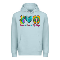 Blue Mist peace love flips flops Premium Hoodie - Jasminsmagicworld