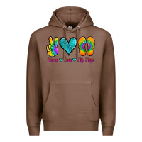 Chestnut peace love flips flops Premium Hoodie - Jasminsmagicworld