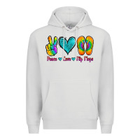 Dove Grey peace love flips flops Premium Hoodie - Jasminsmagicworld