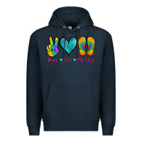 Navy peace love flips flops Premium Hoodie - Jasminsmagicworld