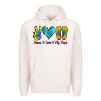 Pale Pink peace love flips flops Premium Hoodie - Jasminsmagicworld