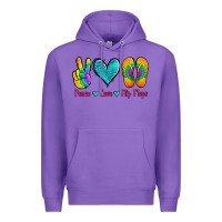 Purple peace love flips flops Premium Hoodie - Jasminsmagicworld