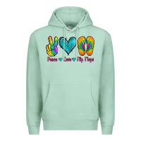 Seafoam peace love flips flops Premium Hoodie - Jasminsmagicworld