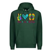 Sports Green peace love flips flops Premium Hoodie - Jasminsmagicworld