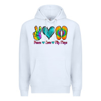 White peace love flips flops Premium Hoodie - Jasminsmagicworld