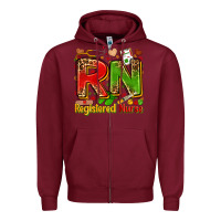 Burgundy registered nurse juneteenth Zipper Hoodie - Zillion Design Studio