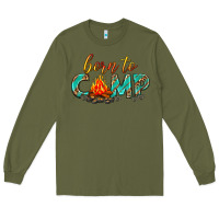 Army Green born to camp Long Sleeve Tee - texasbilliewilder