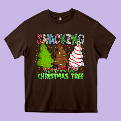 Snacking Around The Christmas Tree Heavy Core Tee Designed By Cowhidedigitalart