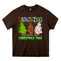 Chocolate Brown Snacking Around The Christmas Tree Heavy Core Tee - CowhideDigitalArt