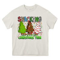 Cream Snacking Around The Christmas Tree Heavy Core Tee - CowhideDigitalArt