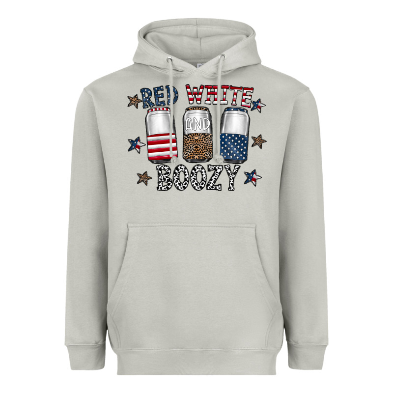 Red White Boozy Heavyweight Hoodie by CowhideDigitalArt | Teevron