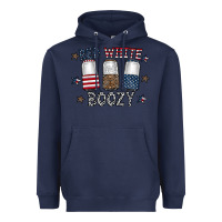 Navy red white boozy Heavyweight Hoodie - CowhideDigitalArt