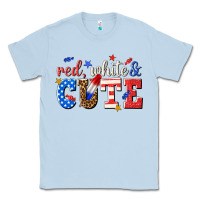 Dusty Blue red white and cute billie wilder Classic Tee - texasbilliewilder
