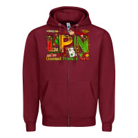Burgundy licensed practical nurse Zipper Hoodie - Zillion Design Studio