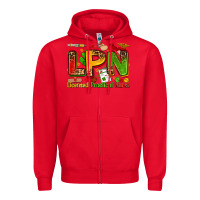 Red licensed practical nurse Zipper Hoodie - Zillion Design Studio