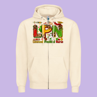 Licensed Practical Nurse Zipper Hoodie Designed By Zillion Design Studio