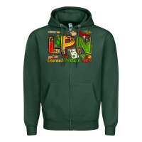 Sports Green licensed practical nurse Zipper Hoodie - Zillion Design Studio