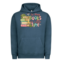 Pigment Midnight Navy so many books so little time Urban Hoodie - MaliasSmallBusiness