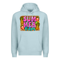 Blue Mist summer vibes leopard background Premium Hoodie - Jasminsmagicworld