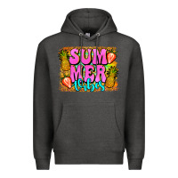 Charcoal Heather summer vibes leopard background Premium Hoodie - Jasminsmagicworld