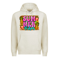 Oatmeal Heather summer vibes leopard background Premium Hoodie - Jasminsmagicworld