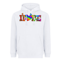 White lgbtq heart and hope Heavyweight Hoodie - HRA Design Shop