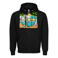 Black summer caravan Zipper Hoodie - texasbilliewilder