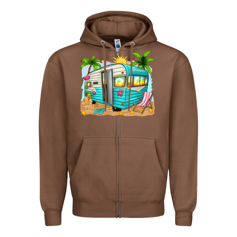 Summer Caravan Zipper Hoodie by texasbilliewilder | Teevron