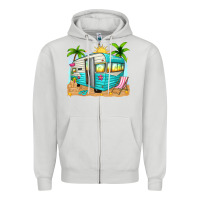 Dove Grey summer caravan Zipper Hoodie - texasbilliewilder