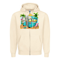 Sandshell summer caravan Zipper Hoodie - texasbilliewilder