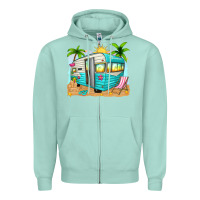 Seafoam summer caravan Zipper Hoodie - texasbilliewilder