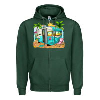Sports Green summer caravan Zipper Hoodie - texasbilliewilder