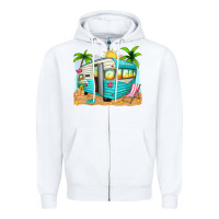 White summer caravan Zipper Hoodie - texasbilliewilder