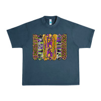 Midnight Navy mardi gras fleur de lis cowhide serape leopard glitter brushstrokes Urban Heavy Tee - Artiststas
